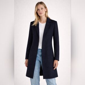 NWT Zara Size XL Blue Felt Lapel Open Coat Jacket